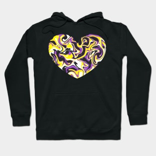 Nonbinary Pride Marble Heart Hoodie